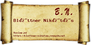 Blüttner Nikétás névjegykártya